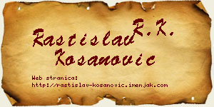 Rastislav Kosanović vizit kartica